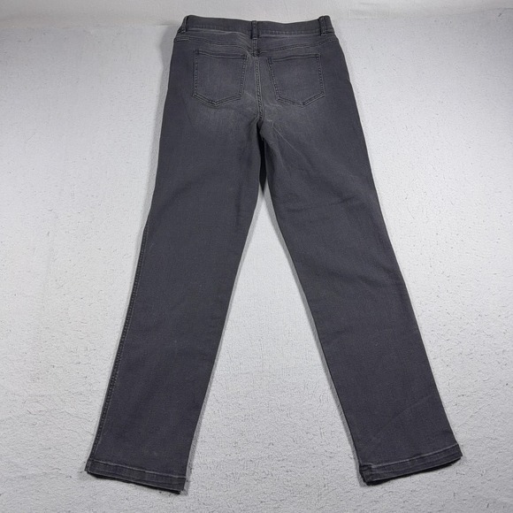 Spanx Jeans Womens Large Tall Vintage Gray Straight Leg High Rise Shaping Denim - Picture 11 of 12